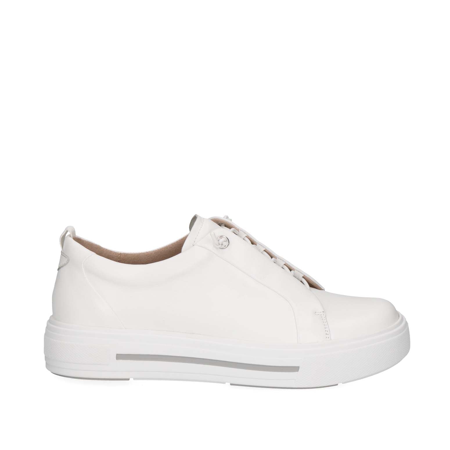 Caprice Toggle Trainer White Leather