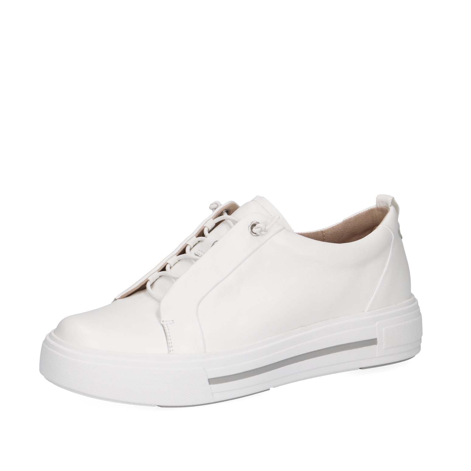 Caprice Toggle Trainer White Leather