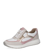 Caprice Wedge Zip Trainer Off White Pearl Comb