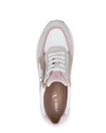 Caprice Wedge Zip Trainer Off White Pearl Comb