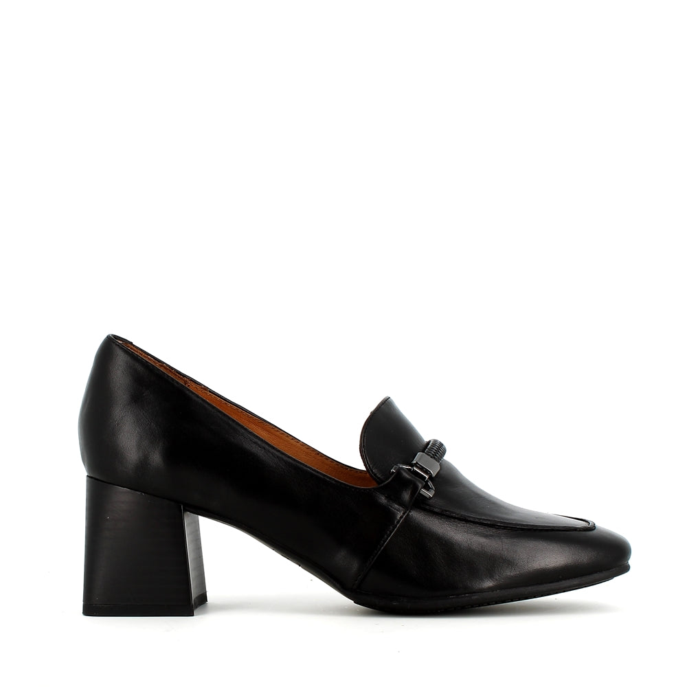 Caprice Block Heel Shoe Black Cinders Shoe Heaven