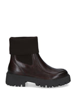 Caprice Chunky Sock Chelsea Boot Dark Brown Comb