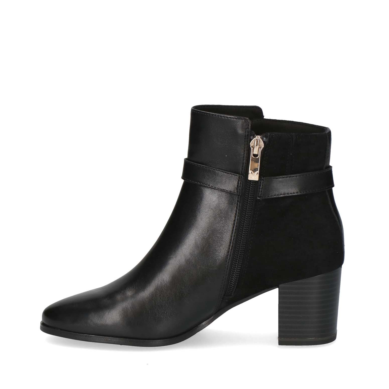 Caprice Classic Buckle Ankle Boot Black Comb