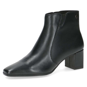 Caprice Classic Leather Ankle Boot Black