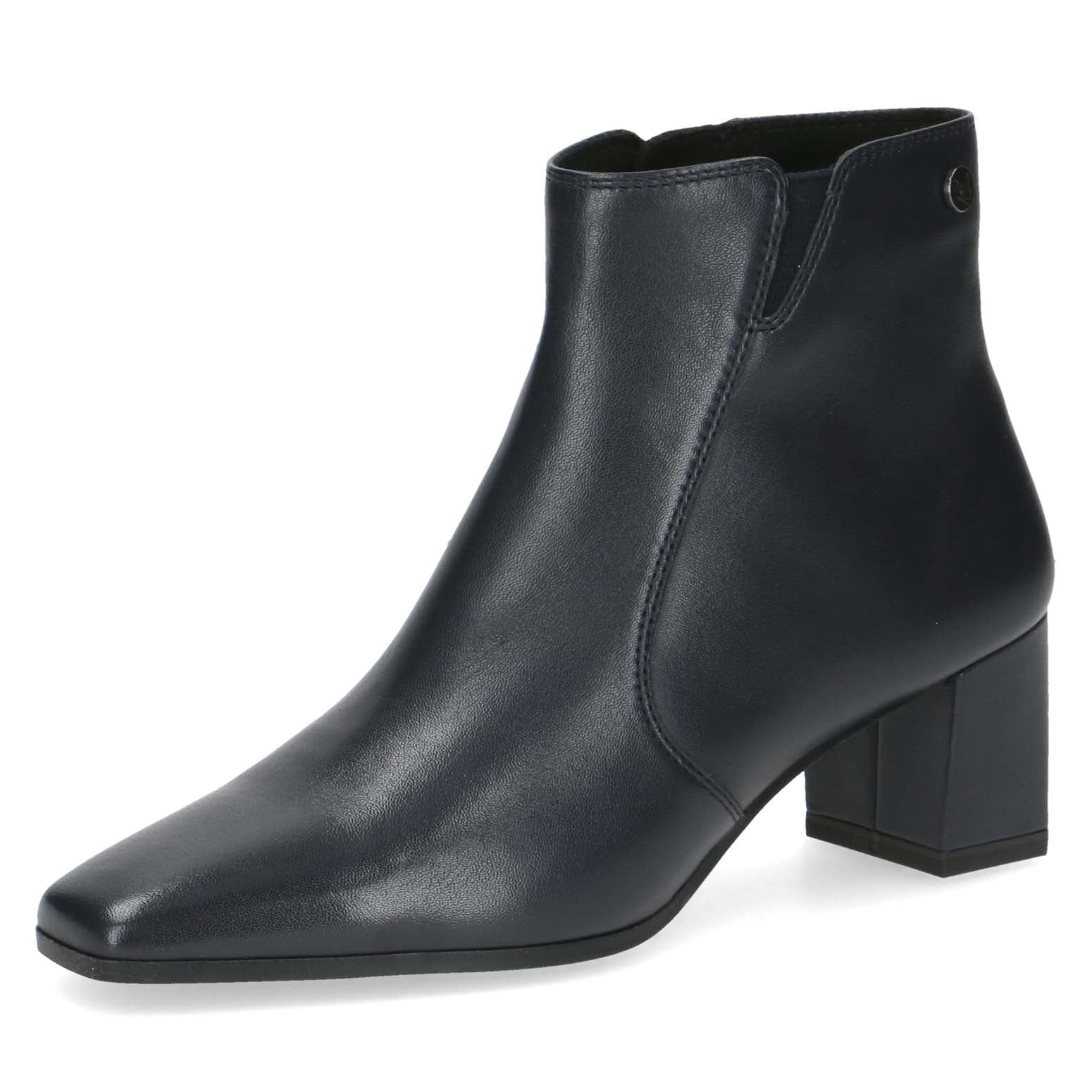 Caprice Classic Leather Ankle Boot Navy