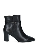 Caprice Leather High Heel Ankle Boot Black Nappa