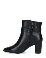 Caprice Leather High Heel Ankle Boot Black Nappa