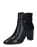 Caprice Leather High Heel Ankle Boot Black Nappa
