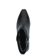 Caprice Leather High Heel Ankle Boot Black Nappa