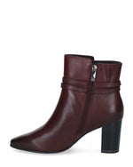 Caprice Leather High Heel Ankle Boot Bordeaux Nappa