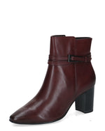 Caprice Leather High Heel Ankle Boot Bordeaux Nappa