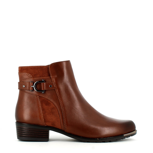 Caprice Classic Ankle Boot with Buckle Cognac