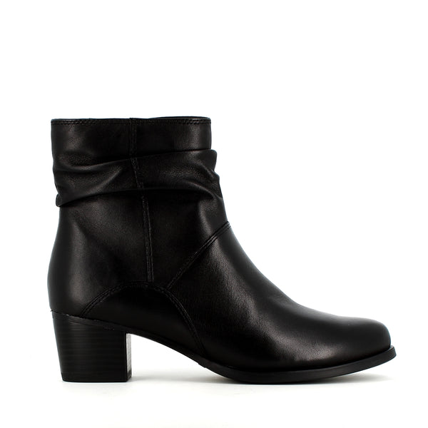 Caprice Soft Leather Ankle Boot Black