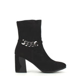 Caprice Soft Suede Ankle Boot with Buckle Black