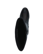 Caprice Classic Low Heel Leather Knee High Black