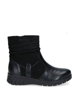 Caprice Low Zip Ankle Boot Black Comb
