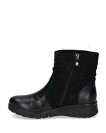 Caprice Low Zip Ankle Boot Black Comb