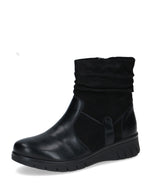 Caprice Low Zip Ankle Boot Black Comb