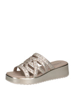 Caprice Strappy Wedge Sandal Light Gold