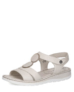 Caprice Leather Low Wedge Disc Sandals