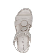 Caprice Leather Low Wedge Disc Sandals