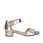 Caprice Low Heel Ankle Strap Platin Metal