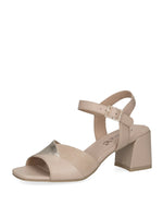 Caprice Block Heel Sandal Beige Gold