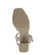 Caprice Block Heel Sandal Beige Gold