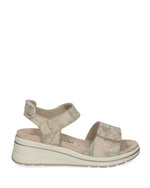 Caprice Wedge Velcro Sandals Off White Multi
