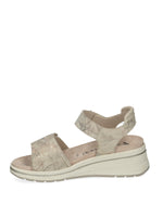 Caprice Wedge Velcro Sandals Off White Multi