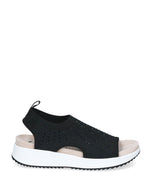 Caprice Sparkle Knit Sandals Black