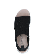Caprice Sparkle Knit Sandals Black