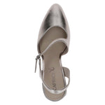 Caprice Closed Toe Sling Back Taupe Metallic