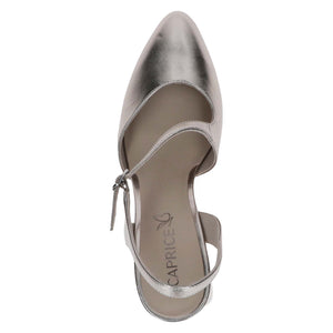 Caprice Closed Toe Sling Back Taupe Metallic