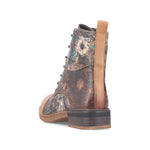 Rieker Laced Ankle Boots Floral Tan Multi