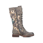 Rieker Laced Knee High Boot Taupe Floral