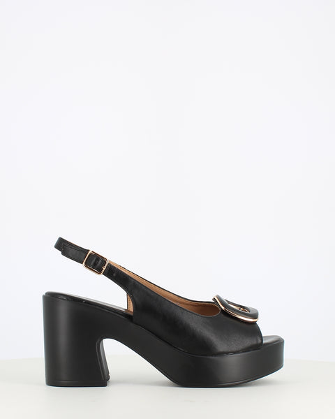 Cinders Edit Platform Peep Toe Black