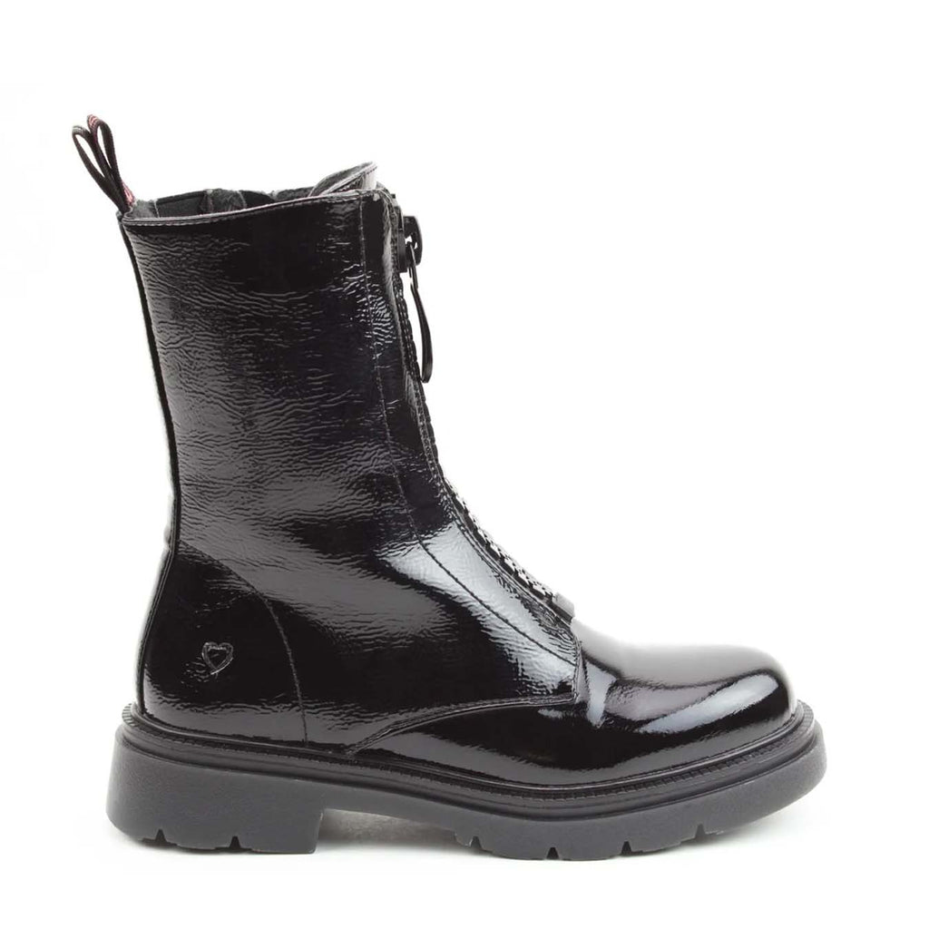 Heavenly Feet Bewley Zip Ankle Boot Black Patent