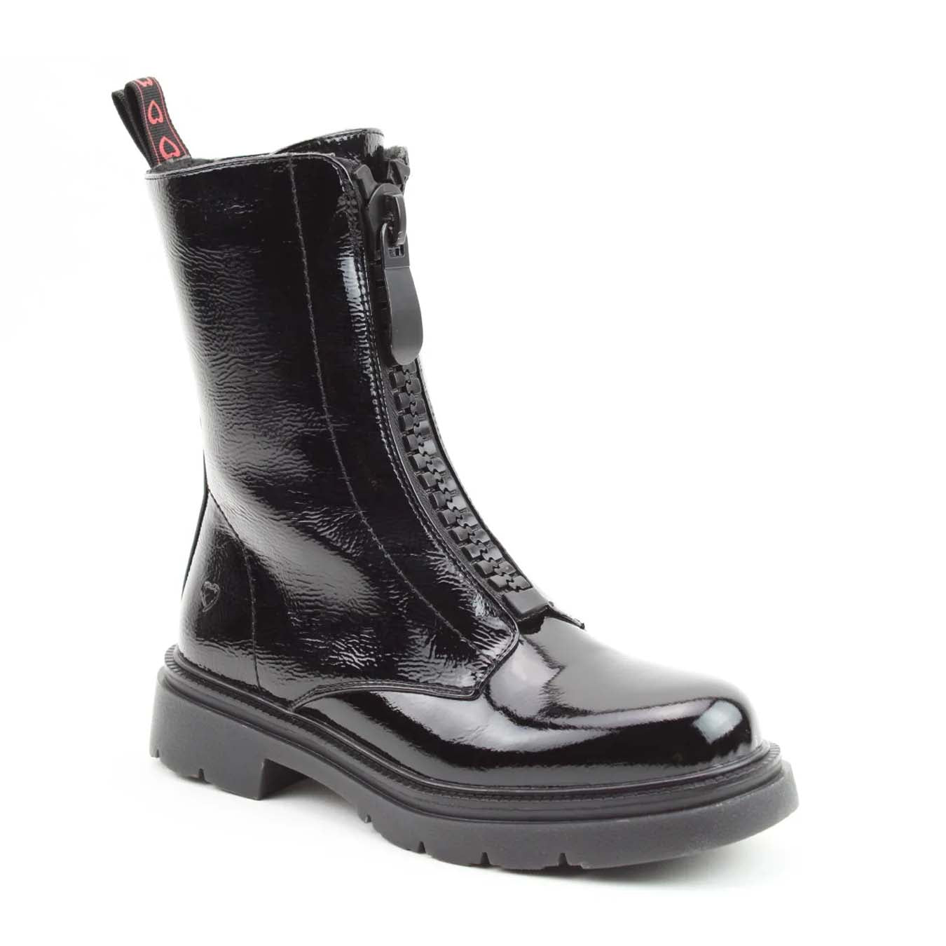 Heavenly Feet Bewley Zip Ankle Boot Black Patent