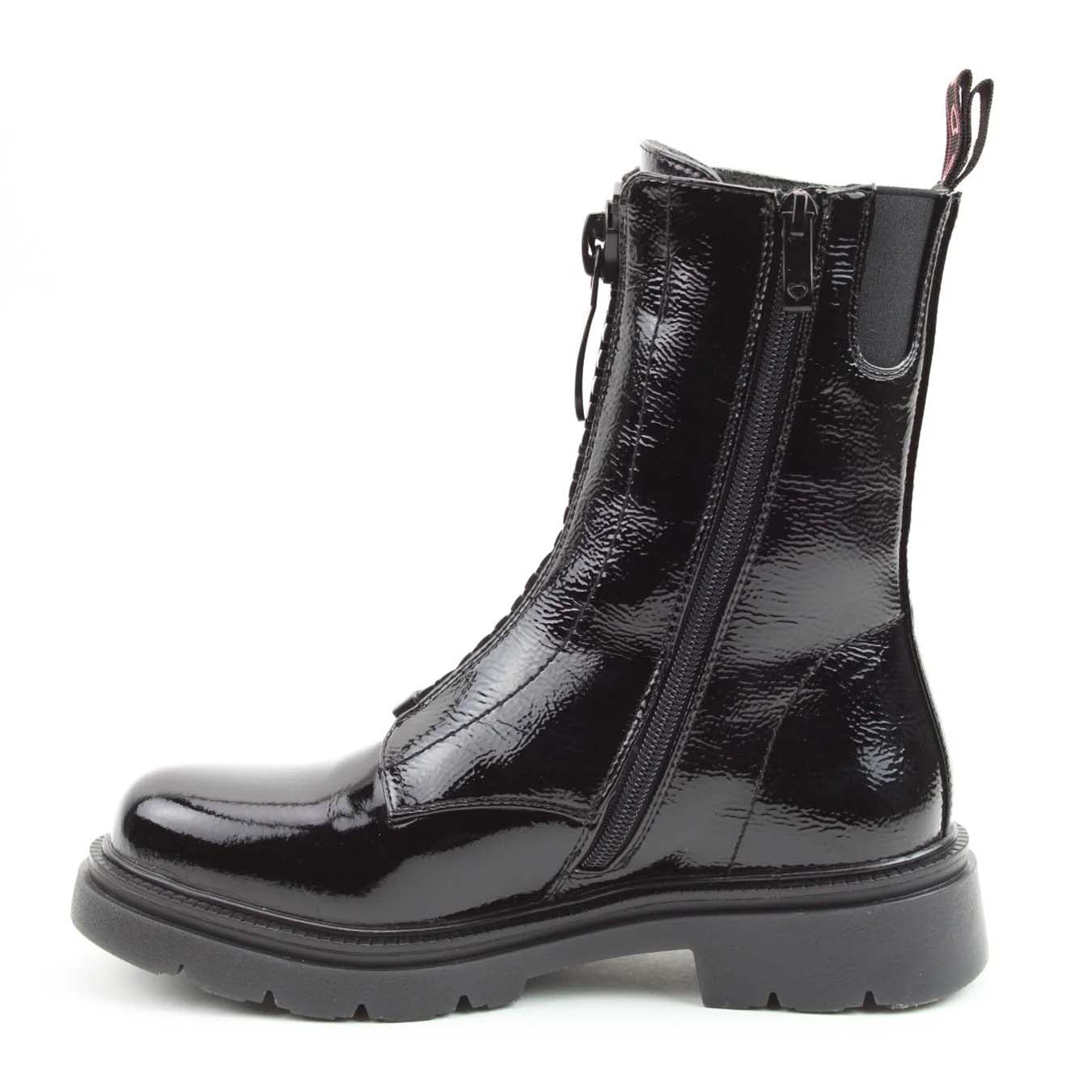 Heavenly Feet Bewley Zip Ankle Boot Black Patent