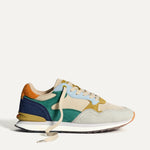 Multicolored sneaker with a white background