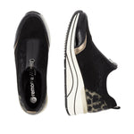 Remonte Casual Wedge Black Micro Print