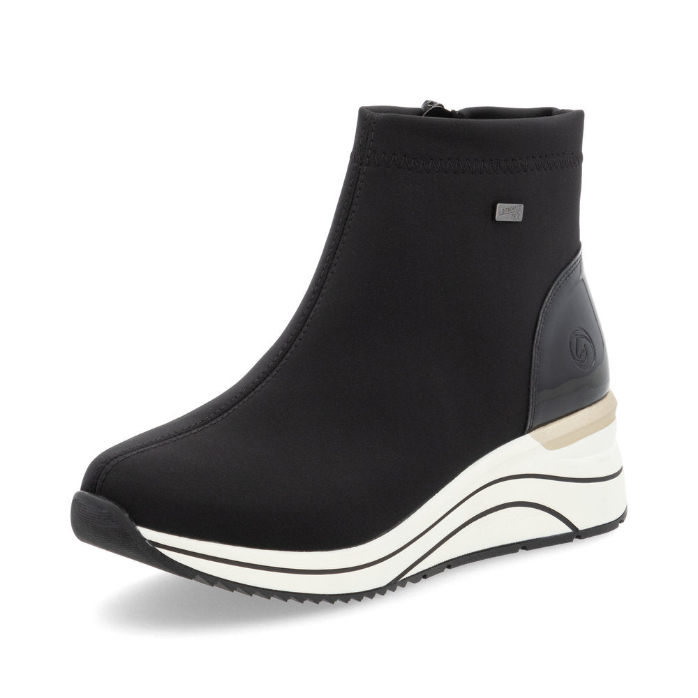 Remonte Wedge Ankle Boot Black
