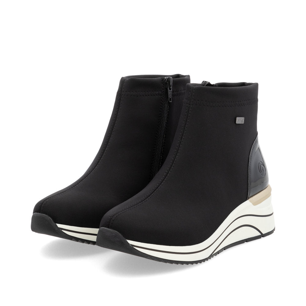 Remonte Wedge Ankle Boot Black