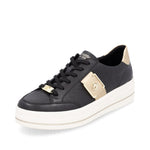 Remonte Wedge Platform Trainer Black Gold