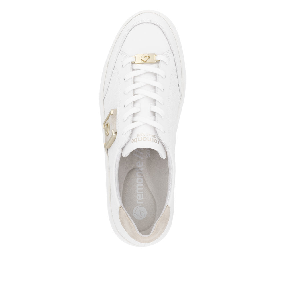 Remonte Wedge Platform Trainer White Gold