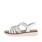 Remonte Low Wedge Sandal White/Silver