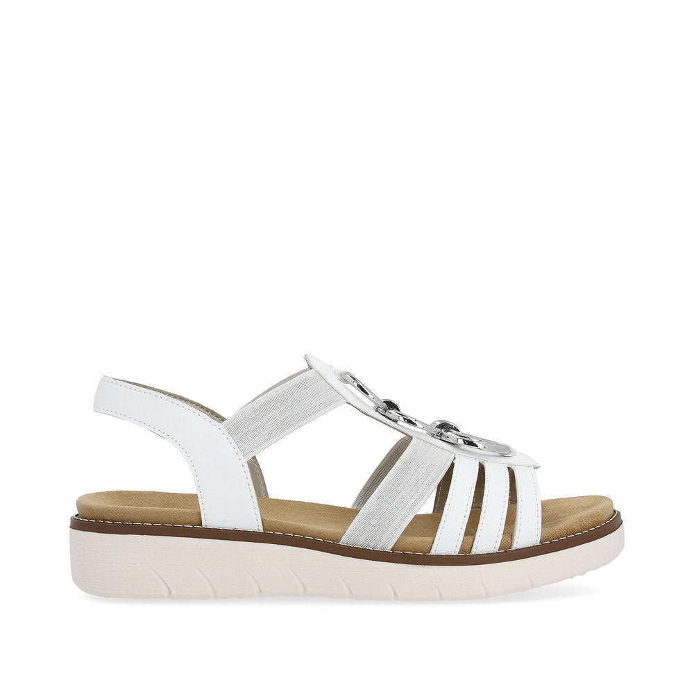 Remonte Low Wedge Sandal White/Silver