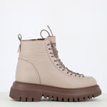 Cinders Edit Leather Laced Boot Taupe