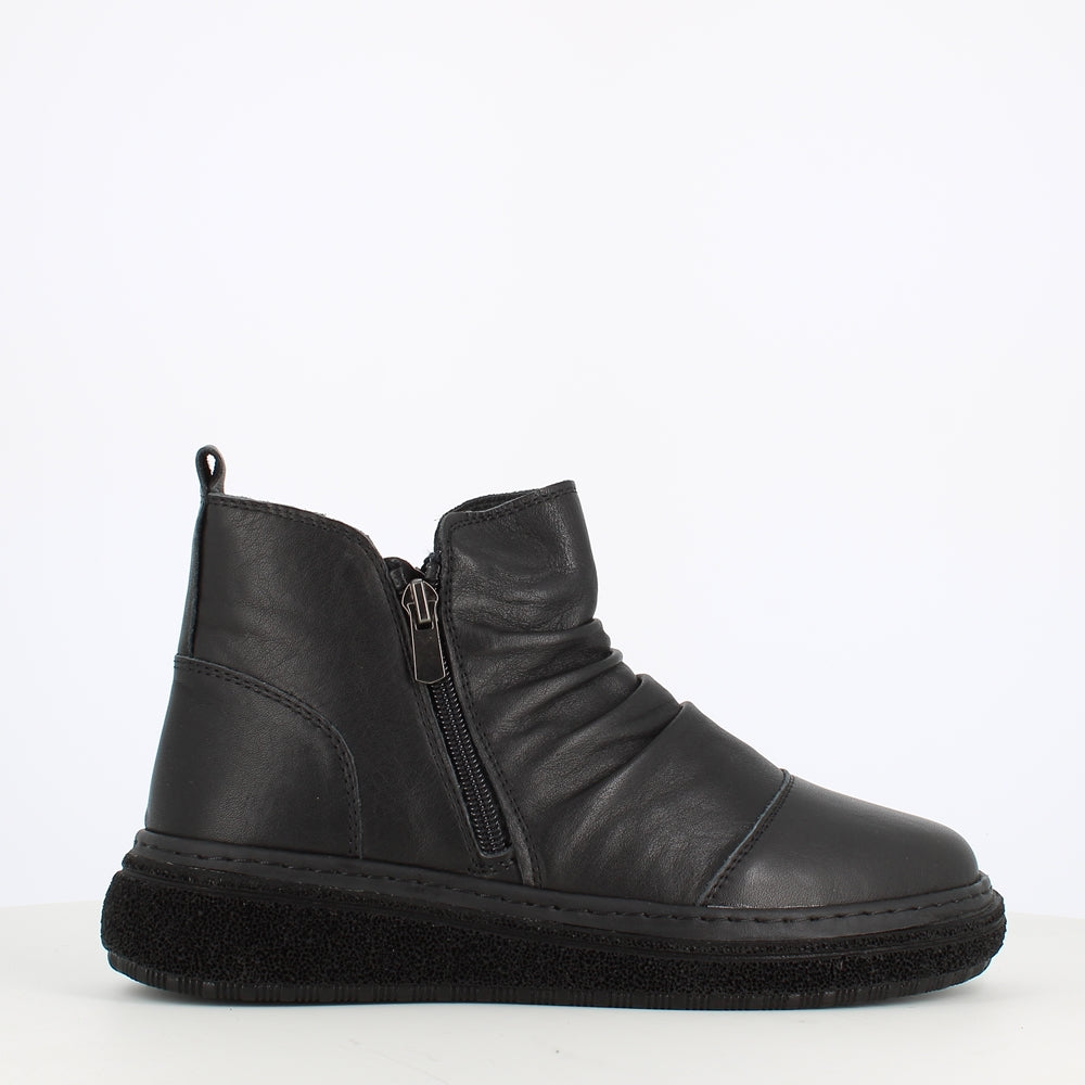 Cinders Edit Double Zip Ankle Boot Black